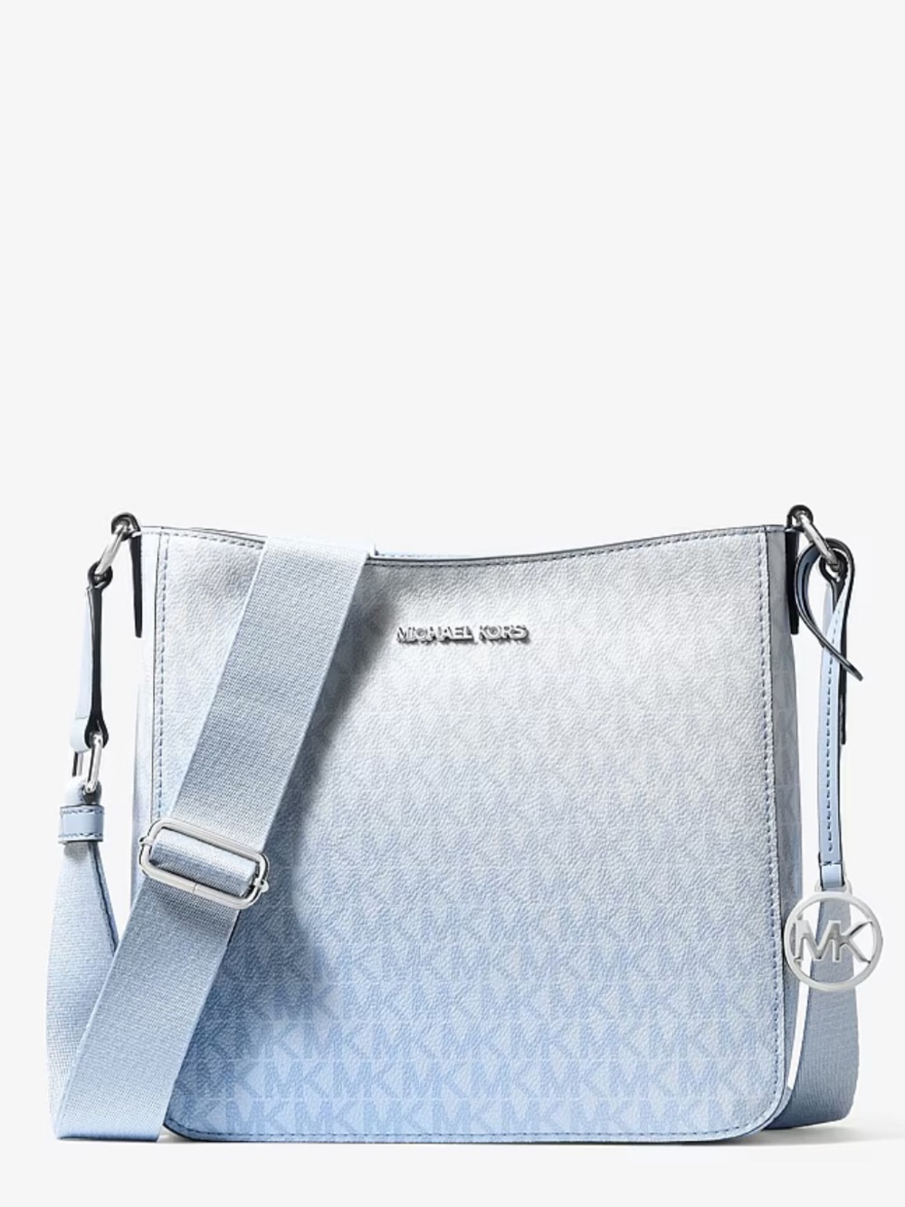Michael Kors Light Blue Ombré MK Signature Crossbody - Picture 14 of 15